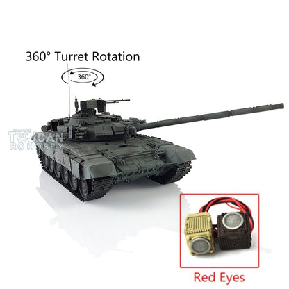 Henglong 1/16 Scale 7.0 Plastic Russian T90 RTR RC Tank 3938 With 360 Degrees Turret Red Eyes Infrared Fighting System Airsoft