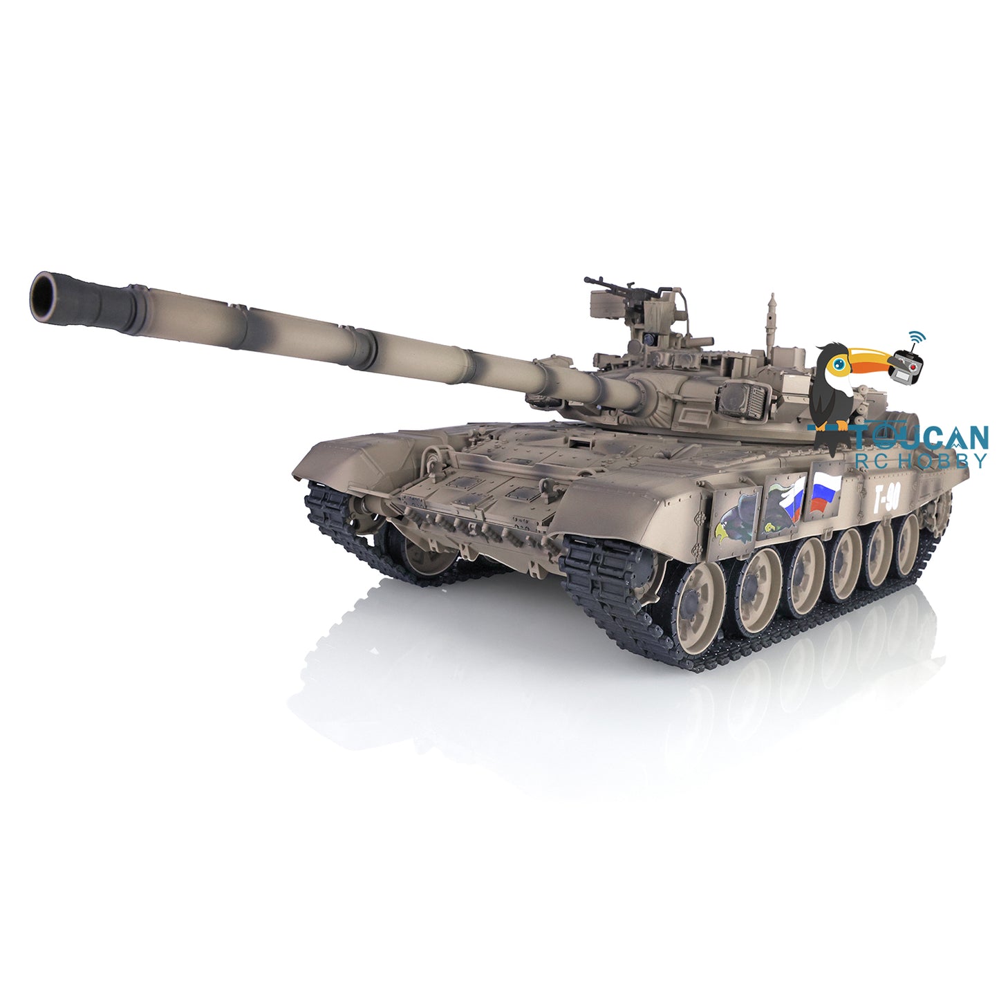 Henglong 7.0 Customized Russian T90 1/16 RC Tank RTR 3938 360 Degrees Turret Metal Tracks Wheels Steel Gearbox Speaker