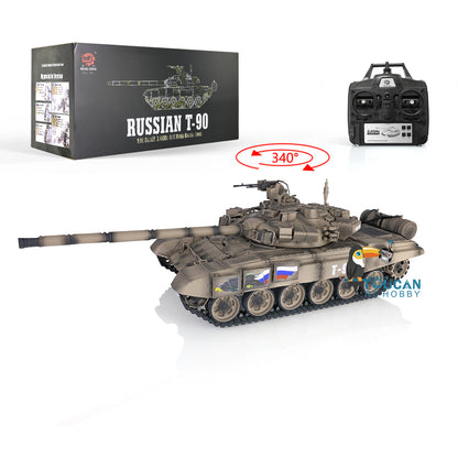 2.4Ghz Henglong Main Battle Russian T90 1/16 Scale 7.0 RTR RC Tank Model 3938 340 Turret Metal Tracks Idlers Driving Wheels