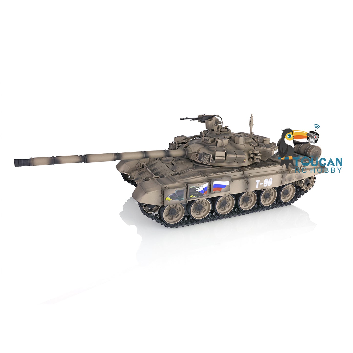 2.4Ghz Henglong Main Battle Russian T90 1/16 Scale 7.0 RTR RC Tank Model 3938 340 Turret Metal Tracks Idlers Driving Wheels