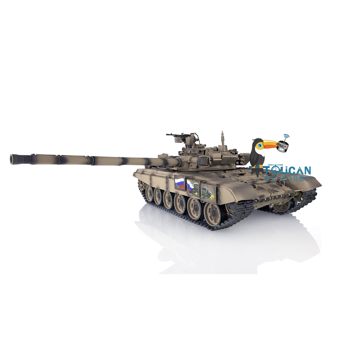 2.4Ghz Henglong 1:16 Scale 7.0 Plastic Edition Russian T90 RTR RC Tank 3938 Model 340 Degree Turret Radio Controller Speaker