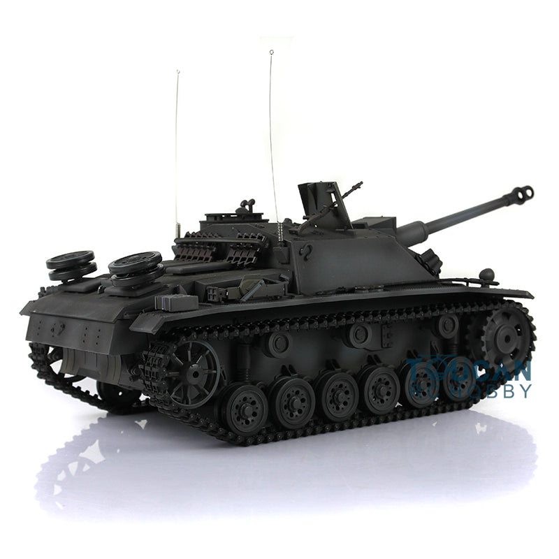 Henglong 1/16 Upgraded 3868 RC Tank Model 7.0 German Stug III w/ FPV Camera Phone Holder Metal Tracks Idler Sprocket Wheels Smoking