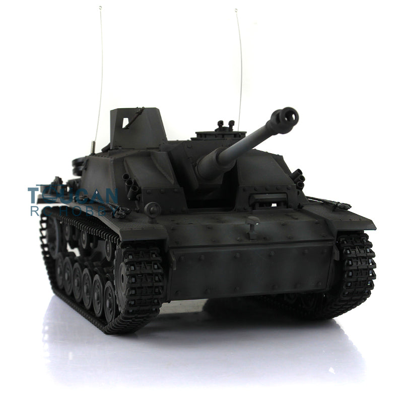 Henglong 1/16 Upgraded 3868 RC Tank Model 7.0 German Stug III w/ FPV Camera Phone Holder Metal Tracks Idler Sprocket Wheels Smoking