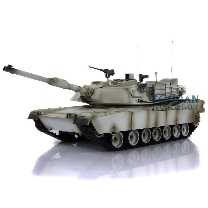 Henglong 1:16 7.0 USA M1A2 Abrams RC Battle Tank 3918 RTR Model 360 Degrees Turret Barrel Recoil Plastic Upper Hull Tracks Wheels