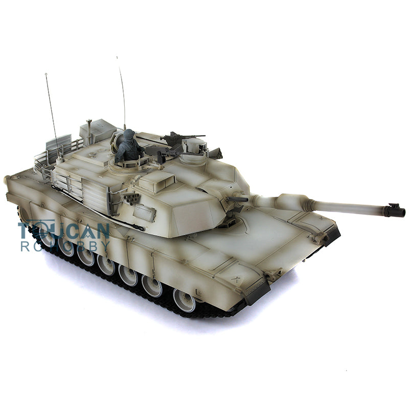 Henglong 1:16 7.0 USA M1A2 Abrams RC Battle Tank 3918 RTR Model 360 Degrees Turret Barrel Recoil Plastic Upper Hull Tracks Wheels