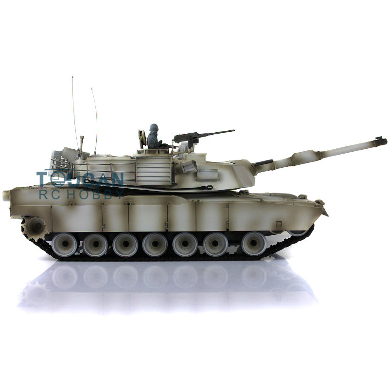 Henglong 1:16 7.0 USA M1A2 Abrams RC Battle Tank 3918 RTR Model 360 Degrees Turret Barrel Recoil Plastic Upper Hull Tracks Wheels