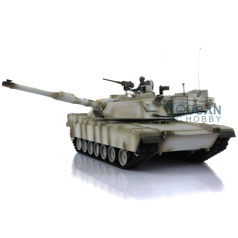 Henglong 1:16 7.0 USA M1A2 Abrams RC Battle Tank 3918 RTR Model 360 Degrees Turret Barrel Recoil Plastic Upper Hull Tracks Wheels