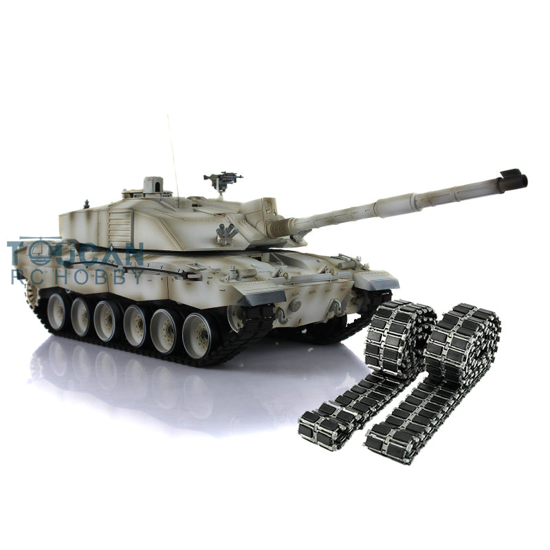 Henglong 1/16 Scale 7.0 British Challenger II RC Tank 3908 RTR 360 Degrees Turret Motor Gearbox Metal Tracks W/ Rubber Pads Wheels