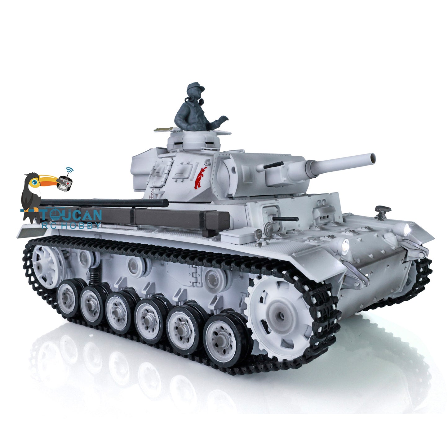 Henglong 1/16 RC Tank Model 3849 Plastic 7.0 Panzer III H Remote Control Tank Model w/ Turret Smoking Gearbox Engine Sound Road Wheels