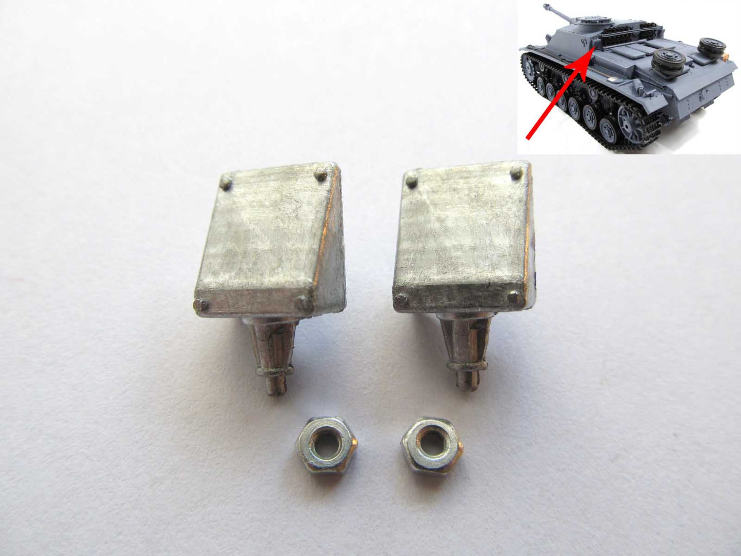 Mato 1/16 Scale Henglong German Stug III 3868 RC Tank Model Spare Part A pair of Metal Aerial Mount MT125 Upgraded Accessory