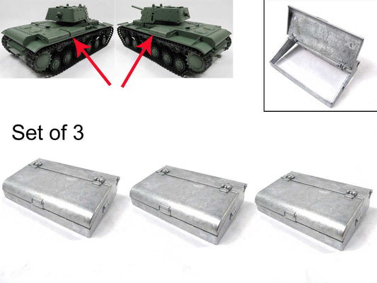 Mato 1/16 Henglong 3878 Soviet Union KV-1 RC Tank Model Spare Part Metal Storage Box (Set of 3PCS) MT143 Upgraded Accessories