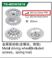 For Ga*** 4 Pieces driving wheels bolts & 10 Pieces idler wheels bolts for Henglong 1/16 Scale 3818 Tiger I RC Tank