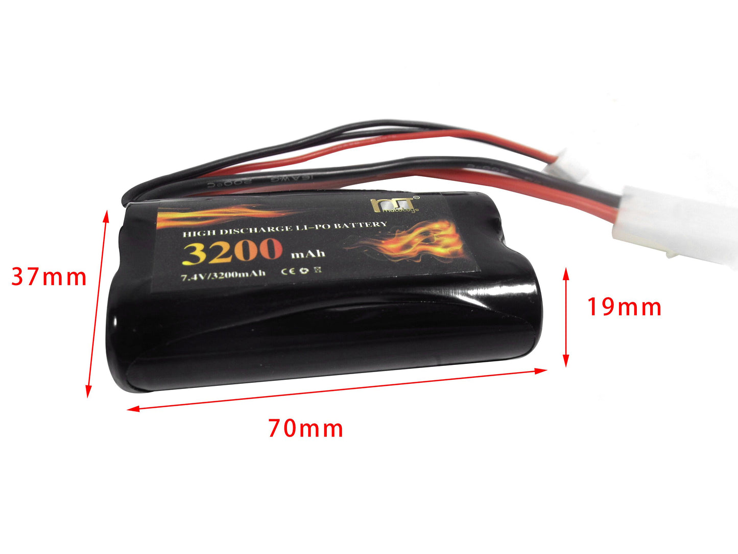 Mato MF3017 7.4V 3200mAh Lipo Battery Model Electronic Parts Tanks Spare Parts Accessory Replacement for 1/16 Scale RC Tanks