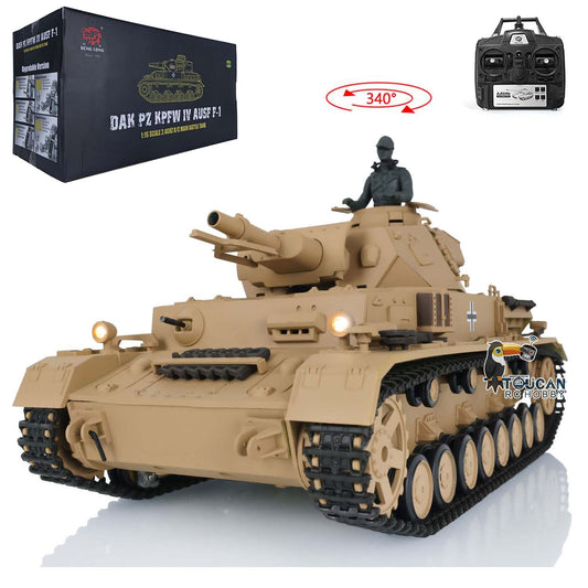 US Warehouse 2.4G Henglong 1:16 Scale TK7.0 Plastic German Panzer IV F RTR RC Tank Model 3858 Military Model Stimulated Sound Smoke