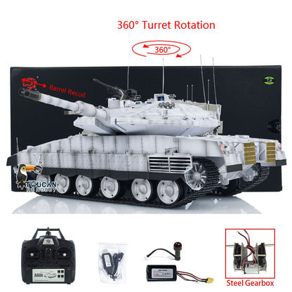 Heng Long 3958 1/16 RC Tank Radio Controlled Panzer Military Vehicles IDF Merkava MK IV Metal Driving Gearbox Model