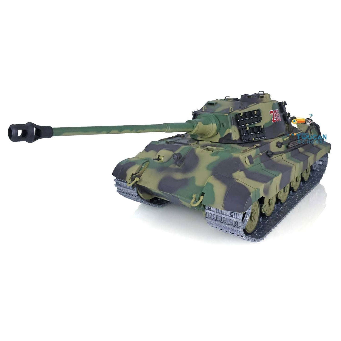 US Warehouse 2.4Ghz Henglong 1:16 7.0 German King Tiger RTR RC Tank 3888A Model Metal Tracks 340 Degree Turret Steel Driving Gearbox