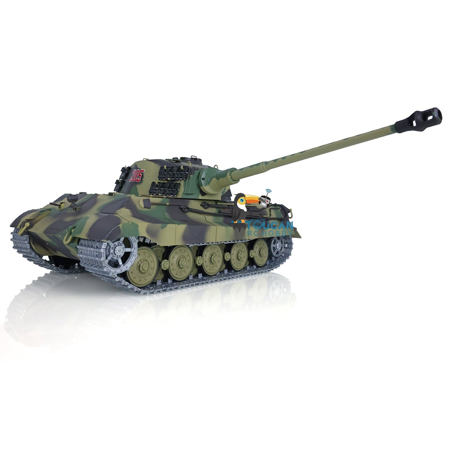 US Warehouse 2.4Ghz Henglong 1:16 7.0 German King Tiger RTR RC Tank 3888A Model Metal Tracks 340 Degree Turret Steel Driving Gearbox