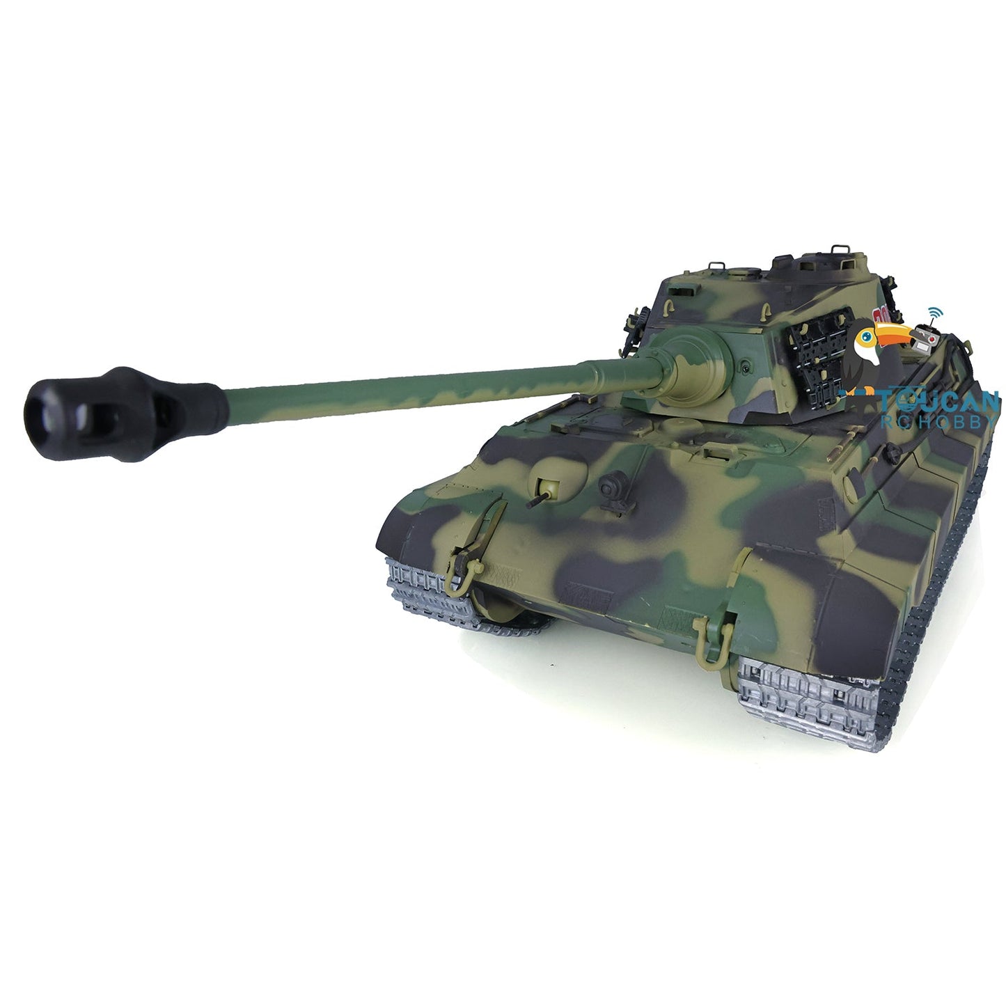 US Warehouse Henglong 1/16 Scale Mainboard 7.0 Customized King Tiger RC Battle Tank 3888A Metal Road Wheels Sprockets Barrel Recoil