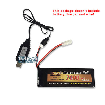 US Warehouse 7.4V 7000MAH Lipo Battery for 1/16 Henglong RC Tank Remote Control Military Vehicle Electronic Parts Hobby Model