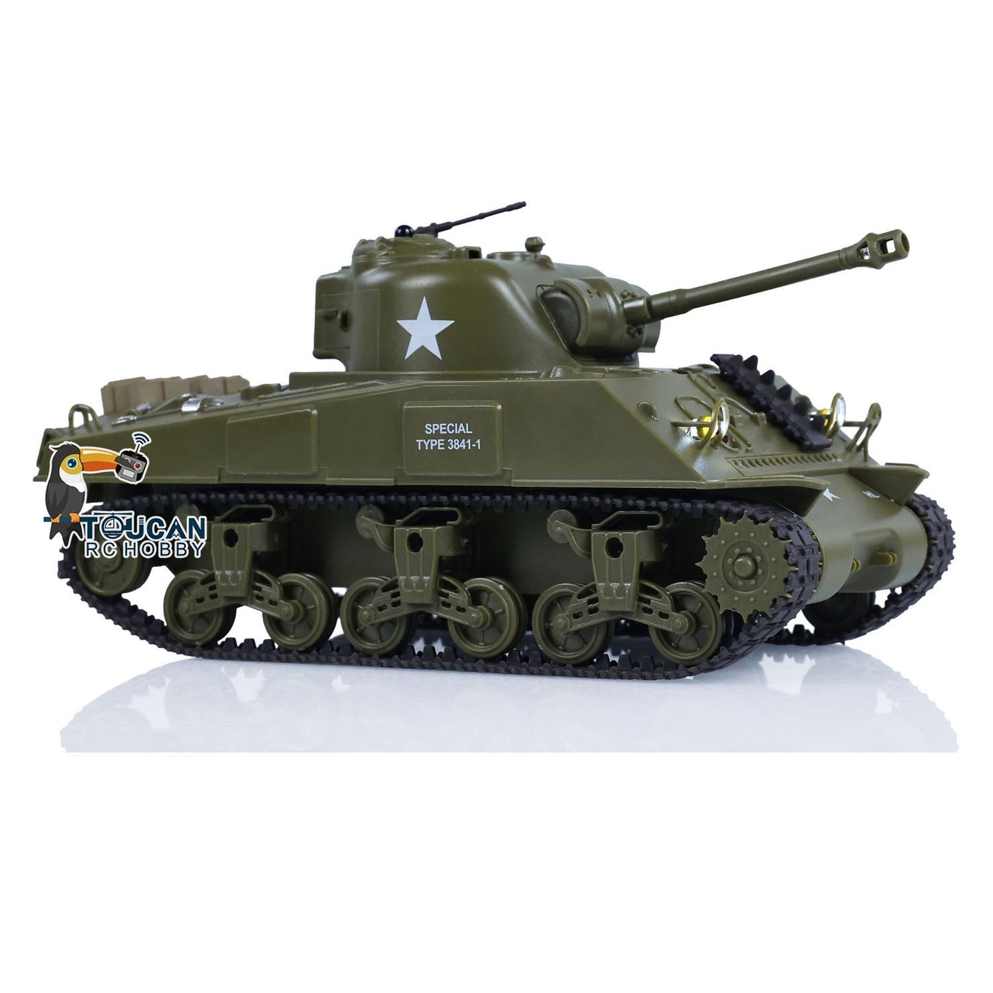 1/30 Heng Long Plastic RC Battle Tank Sherman M4A3 3841-01 2.4G Remote Control Panzer Military Vehicles Painted Assembled