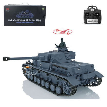 US Warehouse 2.4Ghz Henglong 1:16 Scale 7.0 Plastic German Panzer IV F2 RTR RC Tank Model 3859 BB Shooting Unit IR Transmitter