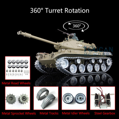 Henglong 1/16 TK7.0 Customized RC Tank USA Walker Bulldog 3839 360 Degrees Rotating Turret Metal Idler Sprocket Road Wheels FPV