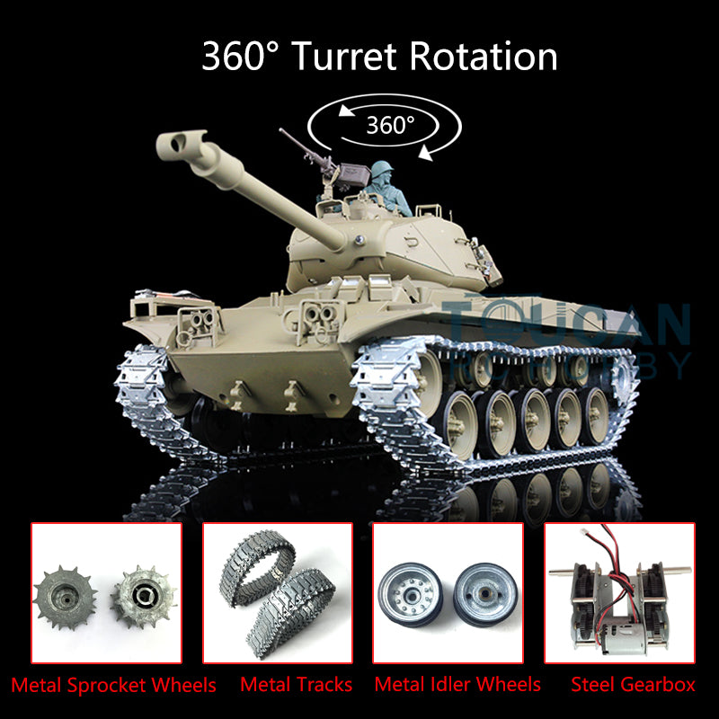 Henglong 1/16 TK7.0 Upgraded RC Tank Model Walker USA Bulldog 3839 RTR Remote Control Tank Model W/ Smoking Metal Tracks Sprocket