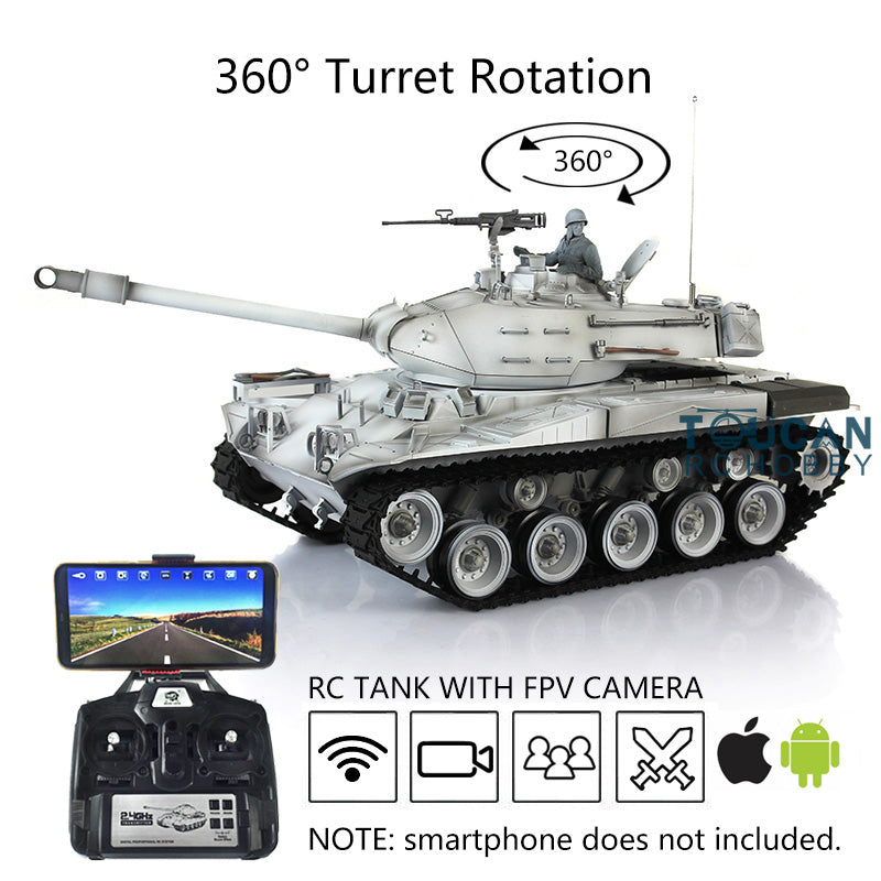 Henglong 1/16 TK7.0 Customized RC Tank USA Walker Bulldog 3839 360 Degrees Rotating Turret Metal Idler Sprocket Road Wheels FPV