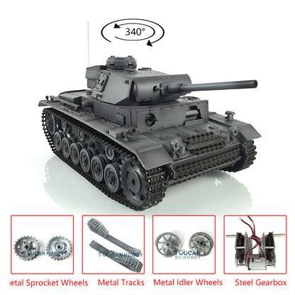 Henglong Upgraded German Tank 3848 RC Tank Panzer III L TK7.0 1/16 W/ Metal Sprockets Idlers 2 Sounds for Radio Control Tank