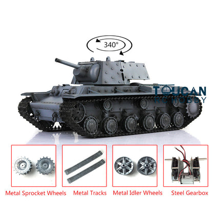 Henglong 1/16 Soviet KV-1 7.0 Version Upgraded 3878 RTR Radio Control Tank Model W/ Metal Tracks Idler Sprocket Wheel Smoking Gearbox