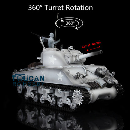 1/16 TK7.0 Henglong Plastic M4A3 Sherman RC Tank 3898 W/ 360 Degrees Rotating Turret Outdoor Battling Tank Smoking Tank