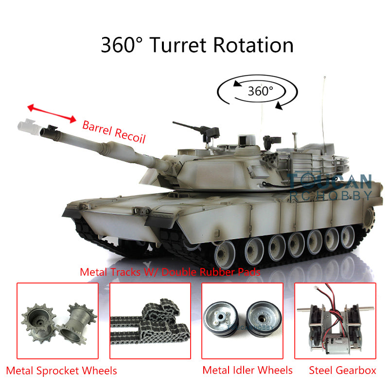 Henglong 7.0 1 16 Scale Abrams M1A2 RTR RC Tank 3918 360 Degrees Turre Henglong Tanks