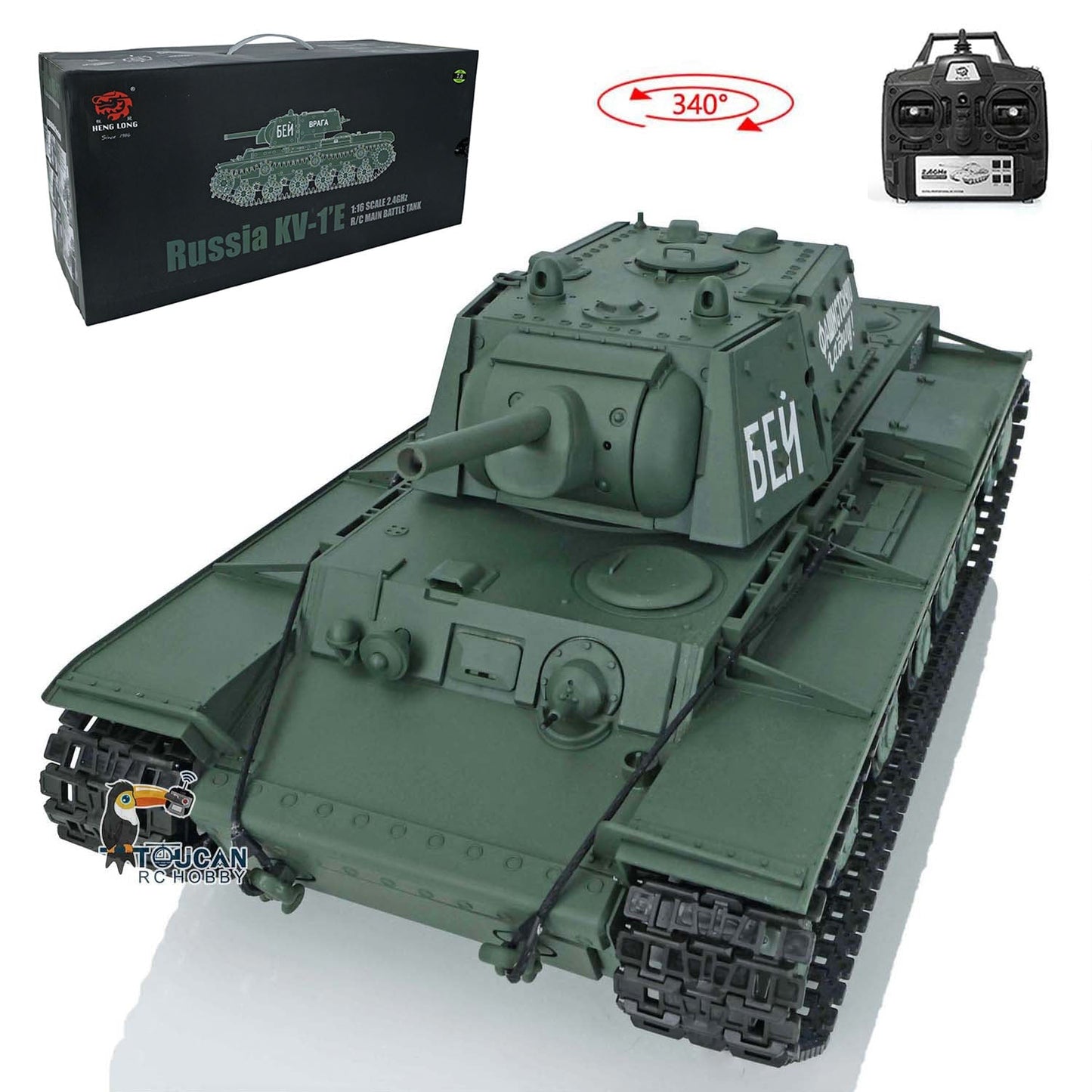 Henglong 1/16 2.4G RC Tank 3878 TK7.0 Plastic Soviet KV-1 RTR BB Shooting Tank w/ Engine Sound Outdoor Tank Gift for Boys