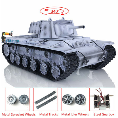 Henglong 1/16 Soviet KV-1 7.0 Version Upgraded 3878 RTR Radio Control Tank Model W/ Metal Tracks Idler Sprocket Wheel Smoking Gearbox