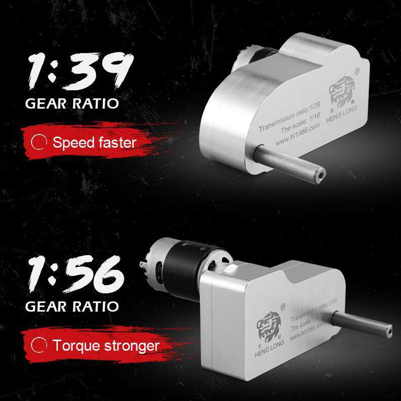 Henglong ML49mm ML59mm Steel Gearbox 1/39 or 1/56 Gear Ratio for 1/16 RC Tank 3838/78/89/ 3908/18/19/48/49/58/59/68 Model