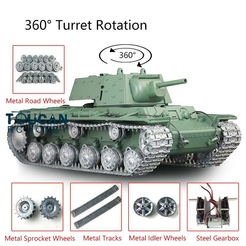 US Warehouse Henglong 1/16 7.0 Customized Radio Controlled Soviet KV-1 RTR RC Tank 3878 Metal Tracks Suspension Driving Wheel Gearbox